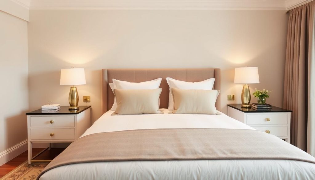 Bedroom with perfectly proportioned bedside tables