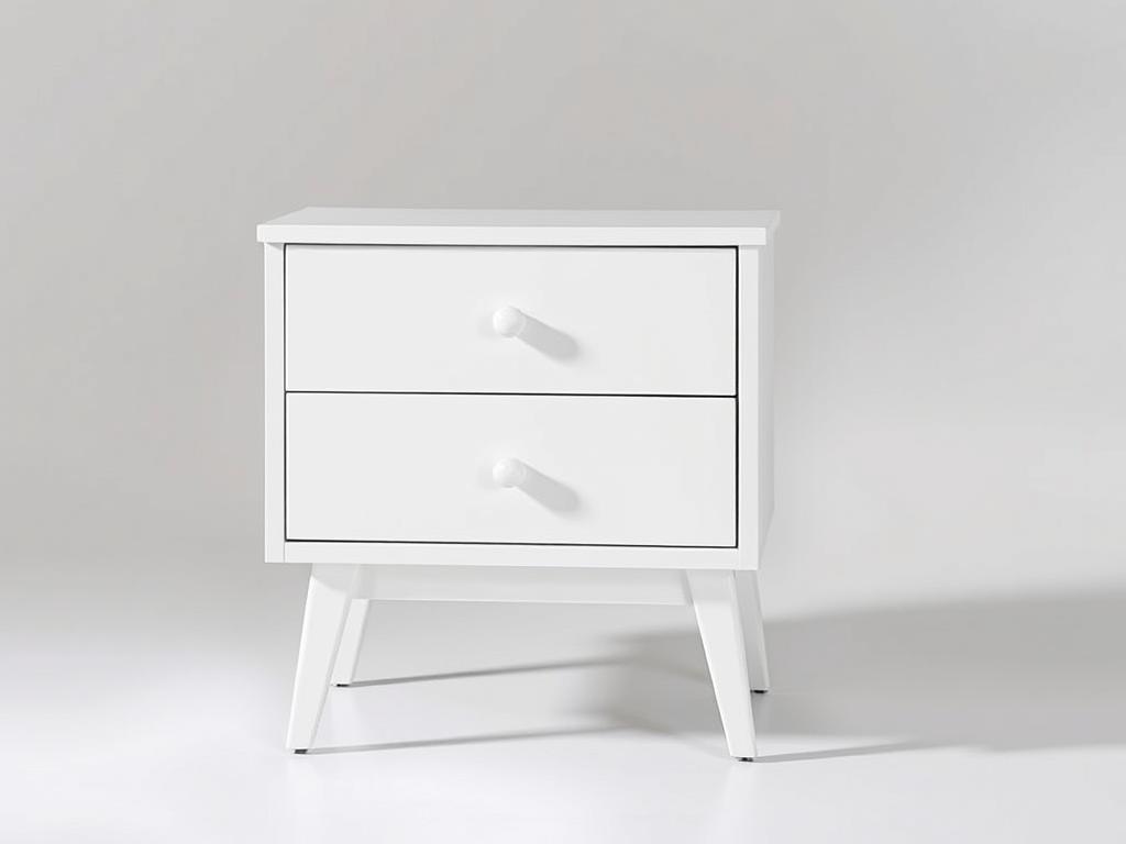 Costway 2-Drawer Bedside Table in White