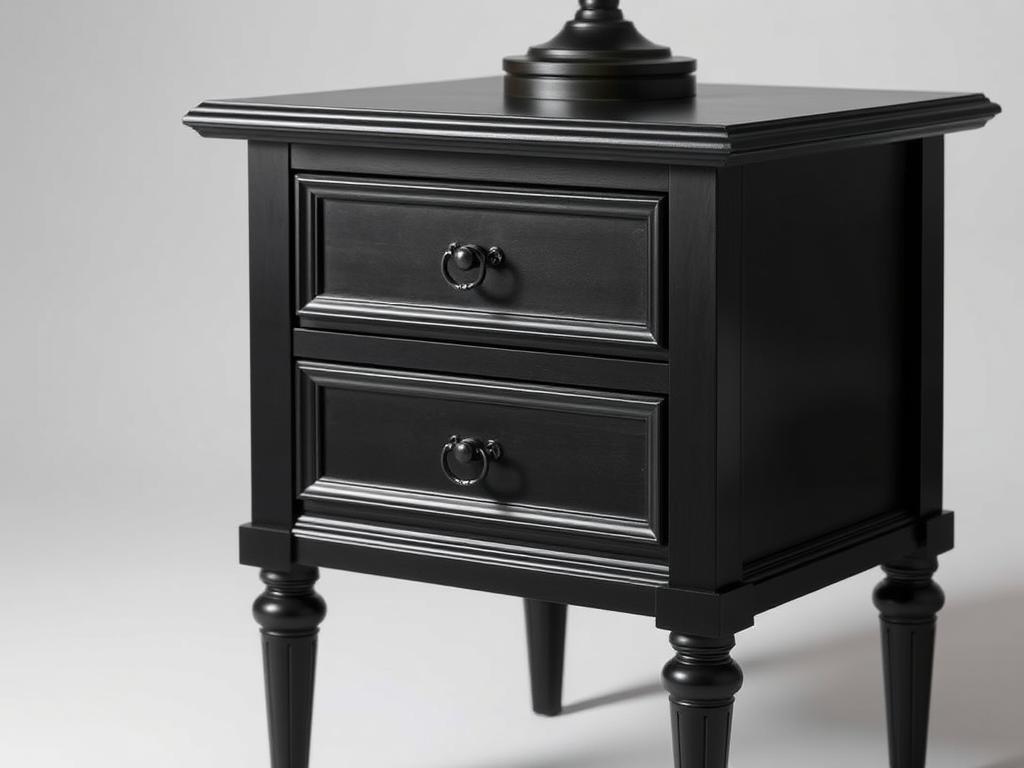 Hampton Black Bedside Table