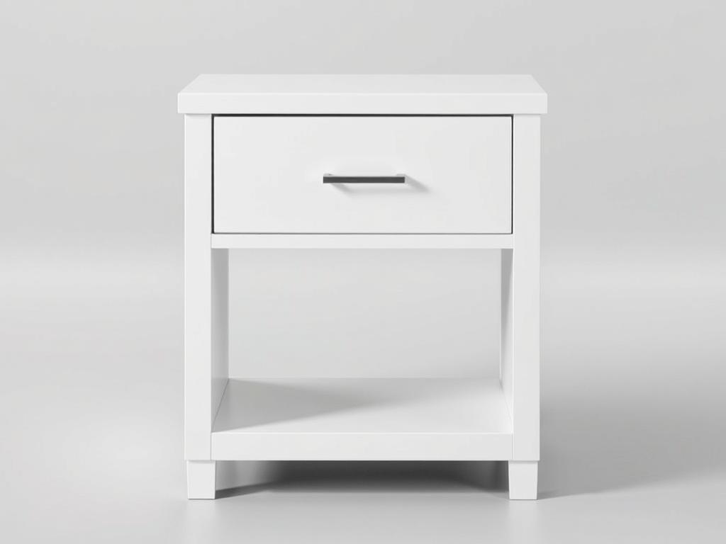 Jesse 1-Drawer Shelf Bedside Table in White