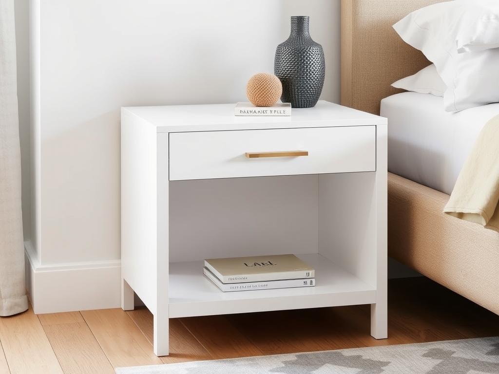 Modern 1-drawer bedside table with clean lines