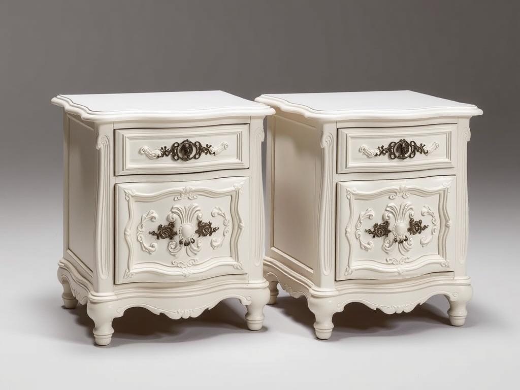 Royal Charm Antique White Bedside Drawers